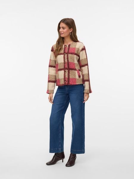 Vero Moda Kurtka pluszowa w kolorze beżowo-jasnoróżowym rozmiar: L. Brązowe kurtki damskie Vero Moda, l, bez wzorów, z materiału, bez kaptura. Za 152.62 zł.