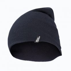 Czapka zimowa Jack Wolfskin Rib. Niebieskie czapki męskie Jack Wolfskin, na zimę, bez wzorów, z materiału. Za 79.99 zł.