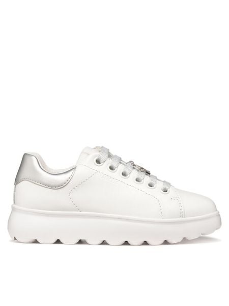 Geox Sneakersy J Puffypop Girl J65MRA 00085 C0007 S Biały. Białe buty sportowe dziewczęce Geox, bez wzorów, ze skóry, bez zapięcia. Za 299.99 zł.