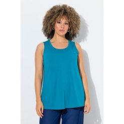 Damskie Funkcyjny top zintegrowany biustonosz okrągły dekolt bez rękawów. Niebieskie biustonosze Ulla Popken, bez wzorów, z bawełny. Za 199.99 zł.