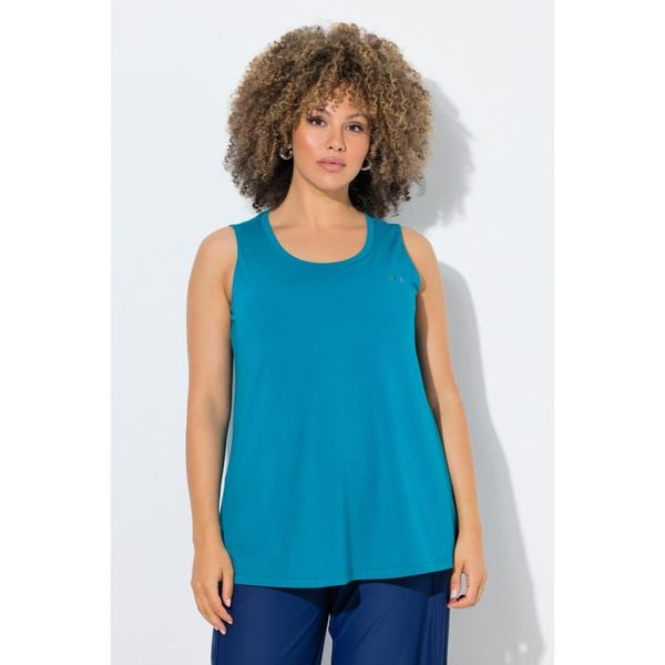 Damskie Funkcyjny top zintegrowany biustonosz okrągły dekolt bez rękawów. Niebieskie biustonosze Ulla Popken, bez wzorów, z bawełny. Za 199.99 zł.
