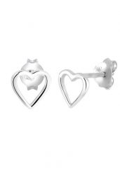 Elli Damskie kolczyki sztyfty Serce Basic ze srebra próby 925 Sterling Silver Kolczyki 1 ct. Szare kolczyki damskie Elli, srebrne, na sztyftcie. Za 163.99 zł.