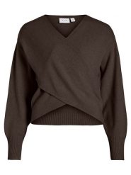 Vila Sweter w kolorze brązowym rozmiar: XL. Brązowe swetry klasyczne damskie Vila, xl, ze splotem, bez kołnierzyka. Za 65.38 zł.