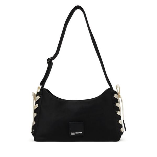 Torebka Karl Lagerfeld Jeans. Czarne torebki klasyczne damskie Karl Lagerfeld Jeans, bez wzorów, z jeansu, bez dodatków. Za 609.99 zł.