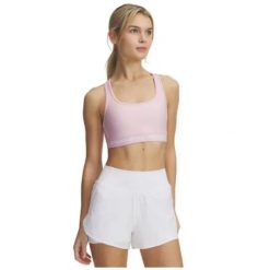 Biustonosz damski Under Armour Crossback Mid w kolorze różowym. Czerwone biustonosze Under Armour, bez wzorów. Za 231.99 zł.