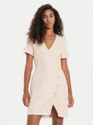 TWINSET Sukienka dzianinowa 241TP2425 Różowy Slim Fit. Czerwone sukienki damskie Twinset, bez wzorów, z dzianiny, bez kołnierzyka, bez ramiączek. Za 1,039.00 zł.