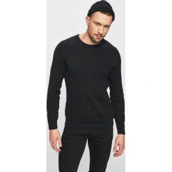 Only & Sons - Sweter. Czarne swetry męskie Only & Sons, l, bez wzorów, z bawełny, bez kołnierzyka. W wyprzedaży za 69.90 zł.
