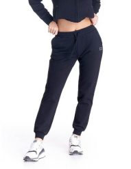 Damskie spodnie dresowe z mankietami Basic. Czarne spodnie sportowe damskie LEONE 1947 APPAREL, l, z bawełny, na fitness i siłownię. Za 105.21 zł.