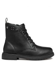 Geox Kozaki Jr Eclair J169QI 0003W C9999 S Czarny. Czarne kozaki dziewczęce Geox, bez wzorów, ze skóry, bez obcasa. Za 299.99 zł.