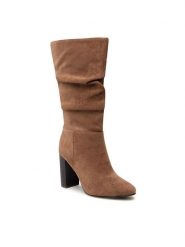 Jenny Fairy Kozaki LS5840-02 Brązowy. Brązowe kozaki damskie Jenny Fairy, z materiału, bez obcasa, na słupku. Za 99.99 zł.