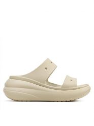 Crocs Klapki Classic Crush Sandal 207670 Beżowy. Brązowe klapki damskie Crocs, bez wzorów, z tworzywa sztucznego, bez obcasa. Za 159.99 zł.