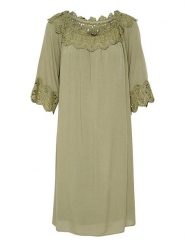 Cream Sukienka w kolorze khaki rozmiar: 34. Brązowe sukienki damskie Cream, na co dzień, bez wzorów, z koronki, bez kołnierzyka, bez ramiączek, midi, proste. Za 109.52 zł.