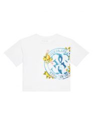 Guess T-Shirt J6GI00 K6YW4 Biały Regular Fit. Białe koszulki dziewczęce Guess, z aplikacjami, z bawełny, bez ramiączek. Za 84.99 zł.