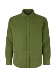 U.S. Polo Assn. Sztruksowa koszula - Regular fit - w kolorze oliwkowym rozmiar: 3XL. Brązowe koszule męskie U.S. Polo Assn., s, bez wzorów, z bawełny, bez kołnierzyka, bez ramiączek. Za 147.91 zł.