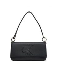 Calvin Klein Jeans Torebka Sculpted Flap Shoulder Pouch LV04K3148G Czarny. Czarne torebki klasyczne damskie Calvin Klein Jeans, bez wzorów, z jeansu, bez dodatków. Za 279.99 zł.