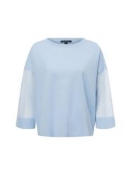 Comma Sweter z dzianiny Kobiety Bawełna niebieski, M. Niebieskie swetry klasyczne damskie Comma, m, z bawełny, bez kołnierzyka. Za 399.95 zł.