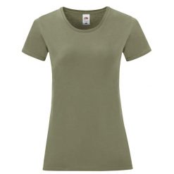Koszulka Damska Iconic 150. Zielone bluzki damskie Fruit of the Loom, xl, bez wzorów, sportowe, bez kołnierzyka, bez ramiączek. Za 28.99 zł.