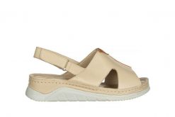 Sandały Bayla-161 022 05 6101 Beige Dark Coconut 161275, Beżowy, Skóra naturalna - 36. Brązowe sandały damskie Bayla, bez wzorów, z materiału, bez obcasa, na koturnie. W wyprzedaży za 89.10 zł.