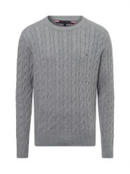 Tommy Hilfiger sweter Mężczyźni drobna dzianina szary, M. Szare swetry męskie Tommy Hilfiger, m, bez wzorów, z bawełny, bez kołnierzyka. Za 569.95 zł.