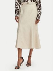 Guess Spódnica midi W6GD69 W2092 Beżowy jasny Regular Fit. Brązowe spódniczki damskie Guess, m, z aplikacjami, ze lnu, midi. Za 614.99 zł.