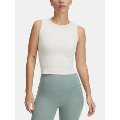 T-Shirt Damski Koszulka Sportowa Bezrękawnik Under Armour. Brązowe bluzki sportowe damskie Under Armour, bez kołnierzyka, bez ramiączek. Za 169.99 zł.