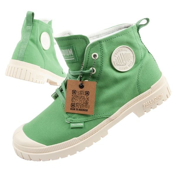 Buty trampki sportowe męskie Palladium Pampa SP20. Zielone trampki i tenisówki męskie Palladium, bez wzorów, z materiału, bez zapięcia. Za 229.00 zł.