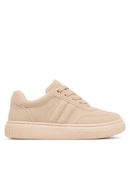 Tommy Hilfiger Sneakersy Low Cut Lace-Up Sneaker T3A9-35086-0315 S Beżowy jasny. Brązowe buty sportowe dziewczęce Tommy Hilfiger, bez wzorów, ze skóry, bez zapięcia. Za 359.99 zł.