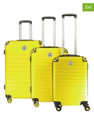 Geographical Norway 3-częściowy zestaw "Shock" w kolorze żółtym rozmiar: onesize. Żółte walizki Geographical Norway, bez wzorów, z materiału. Za 347.99 zł.