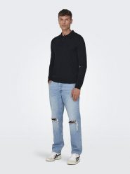 ONLY & SONS Koszulka polo "Wyler" w kolorze granatowym rozmiar: XS. Niebieskie koszulki polo męskie Only & Sons, xs, bez wzorów, bez ramiączek. Za 57.06 zł.