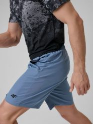 4F Spodenki treningowe szybkoschnące męskie - granatowe M. Niebieskie szorty męskie 4f, z materiału, bez kołnierzyka. Za 99.99 zł.