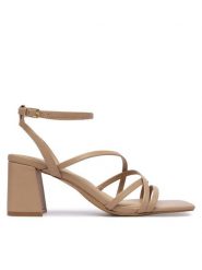 Aldo Sandały Esther 14039513 Beżowy. Brązowe sandały damskie Aldo, bez wzorów, ze skóry, bez obcasa, na słupku. Za 359.99 zł.