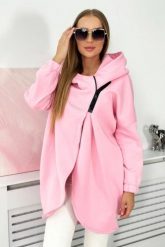 Bluza z krótkim suwakiem pudrowy róż. Czerwone bluzy z kapturem damskie KESI, l, z bawełny. Za 355.46 zł.