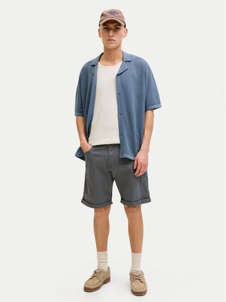 Jack & Jones Szorty jeansowe Rick 12288485 Szary Regular Fit. Szare szorty męskie Jack & Jones, z bawełny, bez kołnierzyka. Za 119.99 zł.