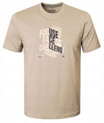 Męska Koszulka (T-Shirt) - Pako Jeans - Beżowa, Napis. Brązowe t-shirty męskie Pako Jeans, l, bez wzorów, z bawełny, bez kołnierzyka. Za 79.00 zł.