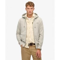 Bluza z kapturem i zamkiem błyskawicznym Superdry Logo Essential. Szare bluzy z kapturem męskie Superdry., m. Za 342.35 zł.