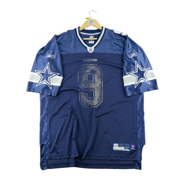 Second life - Reebok koszulka sportowa męska NFL Dallas Cowboys 9 - Stan dobry. Niebieskie t-shirty sportowe męskie Reebok, l, z materiału, bez ramiączek, do piłki nożnej. Za 105.12 zł.