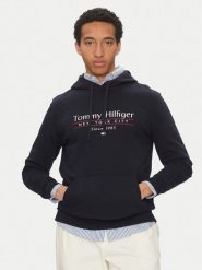 Tommy Hilfiger Bluza Center Stack MW0MW38672 Granatowy Regular Fit. Niebieskie bluzy bez kaptura męskie Tommy Hilfiger, m, z bawełny. Za 249.99 zł.