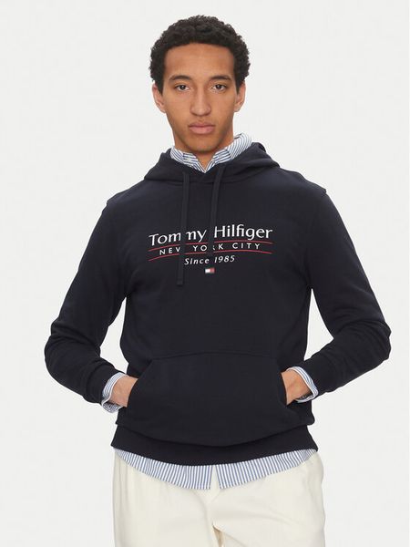 Tommy Hilfiger Bluza Center Stack MW0MW38672 Granatowy Regular Fit. Niebieskie bluzy bez kaptura męskie Tommy Hilfiger, m, z bawełny. Za 309.99 zł.