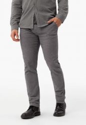 Bawełniane spodnie R-OLAF. Szare spodnie materiałowe męskie Volcano, bez wzorów, z bawełny, klasyczne. Za 179.99 zł.