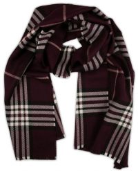 Szalik w Kratkę, Bordowy Miękki, Firmy V.Fraas -Cashmink- Elegancki, Męski. Czerwone szaliki męskie V. Fraas, bez wzorów, z materiału. Za 65.00 zł.