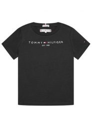 Tommy Hilfiger T-Shirt Essential KS0KS00210 Czarny Regular Fit. Czarne t-shirty chłopięce Tommy Hilfiger, bez wzorów, z bawełny, bez ramiączek. Za 99.99 zł.