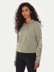 Guess Bluza W4YQ22 KBYE2 Zielony Regular Fit. Zielone bluzy bez kaptura damskie Guess, xs, z wiskozy. Za 229.99 zł.
