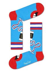 Happy Socks Skarpety w kolorze błękitno-czerwonym rozmiar: 36-40. Niebieskie skarpetki męskie Happy Socks, bez wzorów, prążkowane. Za 21.99 zł.