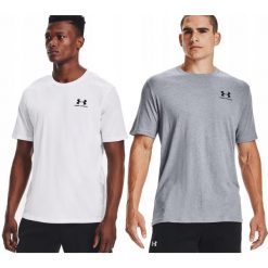 T-Shirt Męski Under Armour Logo Koszulka UA-1326799 Komplet 2 Sztuki Xxl. Białe t-shirty męskie Under Armour, m, bez wzorów, bez kołnierzyka. Za 99.99 zł.
