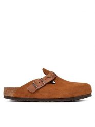 Birkenstock Klapki Boston Braided 1026713 Brązowy. Brązowe klapki damskie Birkenstock, bez wzorów, ze skóry, bez obcasa. Za 579.99 zł.