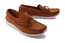 LANQIER 44A704 camel, mokasyny męskie. Brązowe mokasyny męskie Lanqier, ze skóry. Za 99.95 zł.