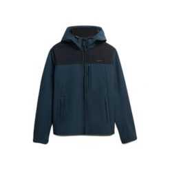 Bluza z kapturem Superdry Softshell Tech Trekker. Niebieskie bluzy z kapturem męskie Superdry., m, bez wzorów, z softshellu, z kapturem. Za 475.55 zł.