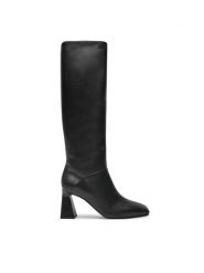 Pollini Kozaki SA26027C1LTD0000 Czarny. Czarne kozaki damskie Pollini, ze skóry, bez obcasa, na słupku. Za 2,599.00 zł.