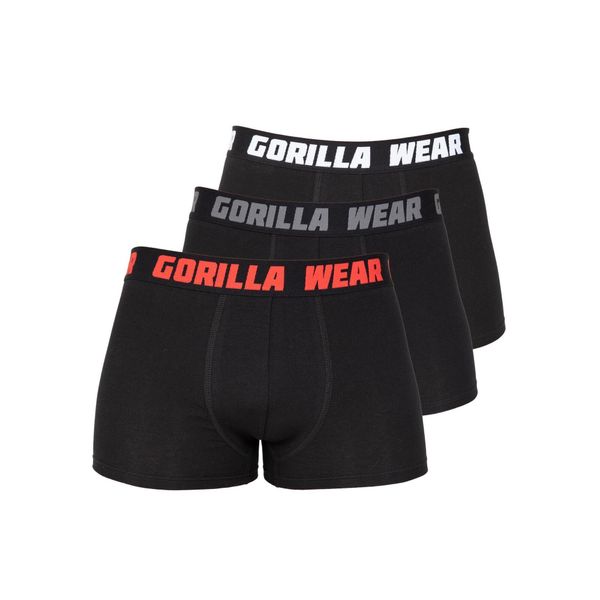 Bokserki męskie Gorilla Wear Boxershorts 3 Pack. Czarne bokserki męskie GORILLA WEAR, bez wzorów, z gumy. Za 171.00 zł.