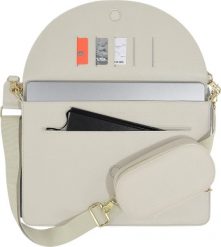 Torba na laptopa z organizerem na akcesoria Stackers Slim 36 x 24 cm kremowa. Białe torby na laptopa damskie Stackers, bez wzorów. Za 429.00 zł.